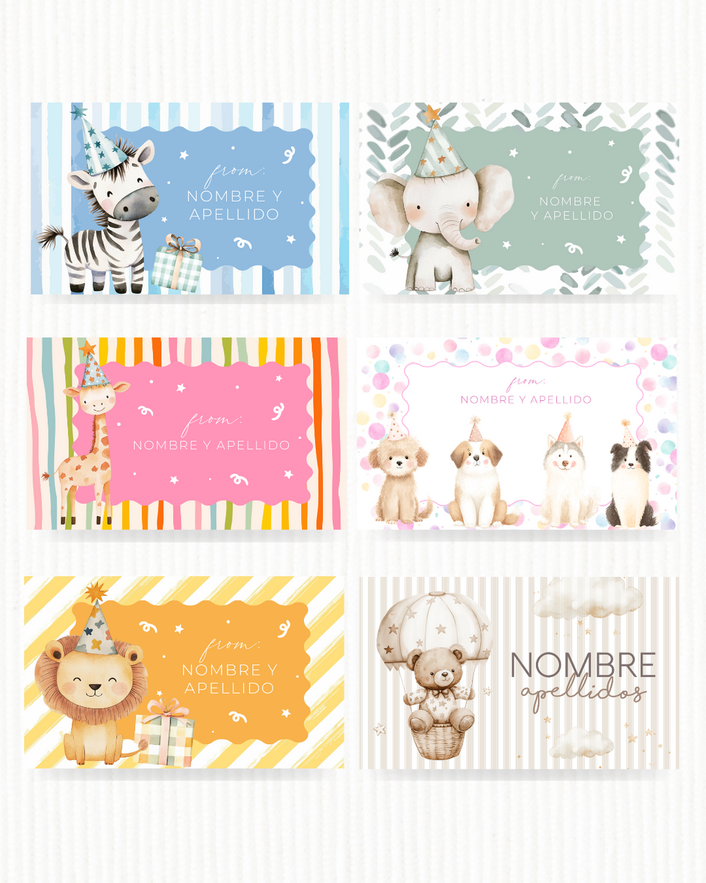 12 TAG ANIMALITOS 3D