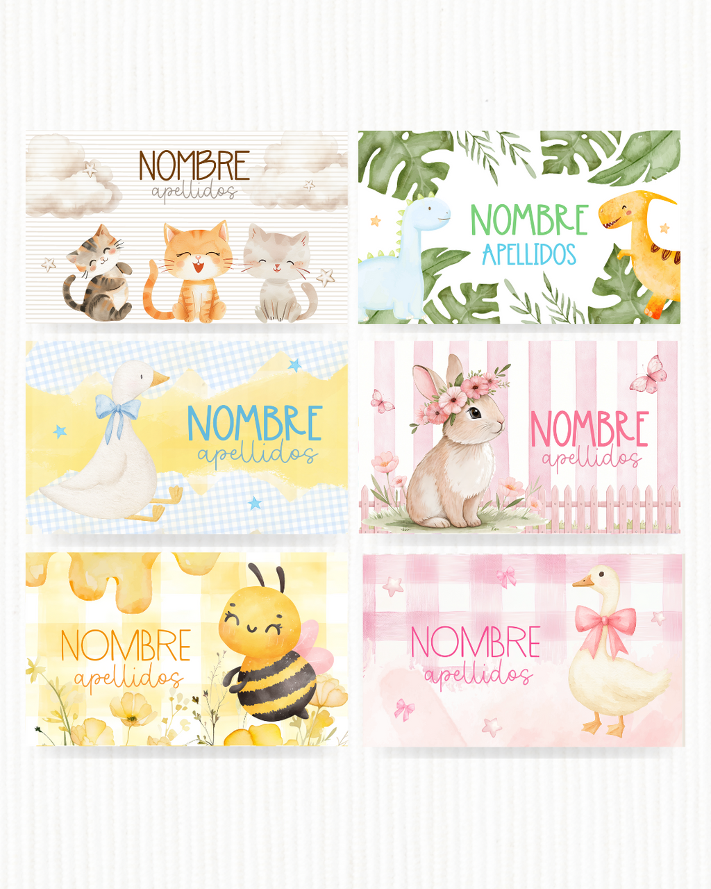 12 TAG DISEÑOS ANIMALITOS 3D